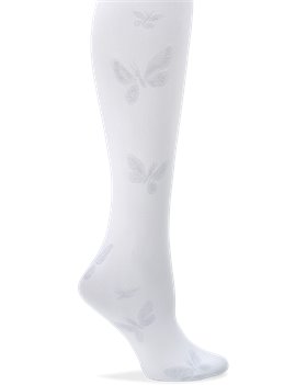 White Butterfly Nurse Mates Compression Trouser Socks